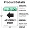 Signmission Assembly Point (Left Arrow) With Symbol, 12 in W x Rectangle, Plastic OS-2PACK-EM-P-1218-V-10430 - alternate 6